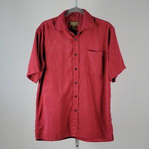 CABANA palms print casual shirts red Sz M